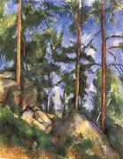 Paul Cezanne pine trees and rock Germany oil painting artist